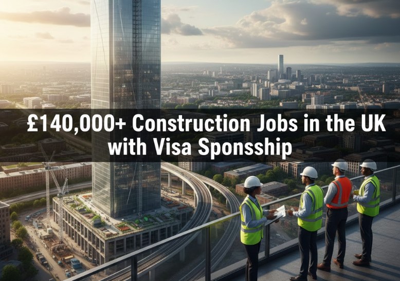 £140,000+ Construction Jobs in the UK with Visa Sponsorship